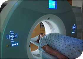 Patient in CT scanner