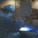 Photo of a neurointerventional radiology procedure